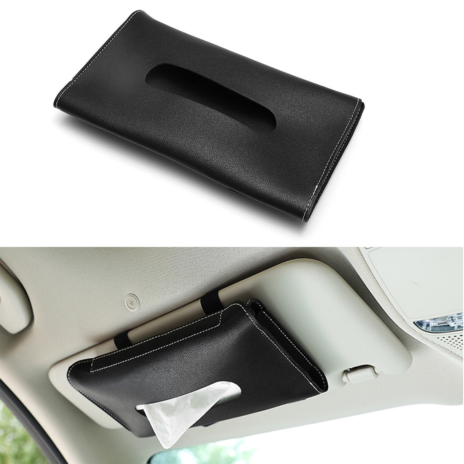 Yoroly Slim Visor Leather Tissue Holder